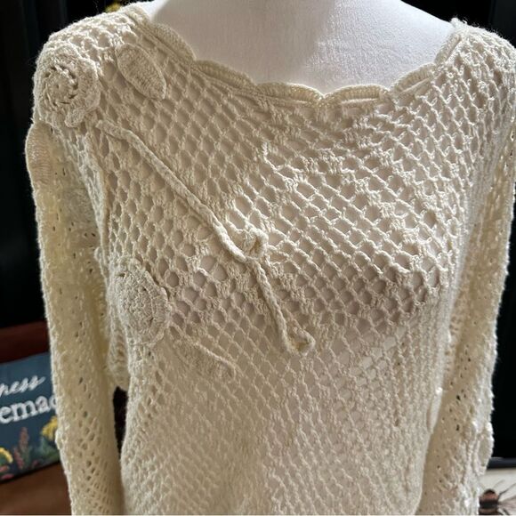 Hillary Paige vintage crochet floral tunic top dress size Small - Picture 2 of 11